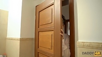 Jennifer Simons, A Young Blonde, Ignores Her Boyfriend'S Older Father'S Advances Towards Her