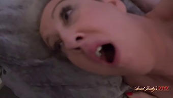 British Stepmom Mrs. Maggie Gets Caught Masturbating By Horny Stepson