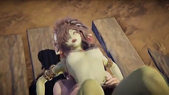 Intense Passionate Sex With A Curvy Green-Skinned Girl Who Moans Loudly
